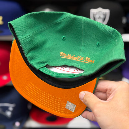 Los Angeles Lakers '60th Anniversary' Mitchell & Ness Snapback | Green/Orange