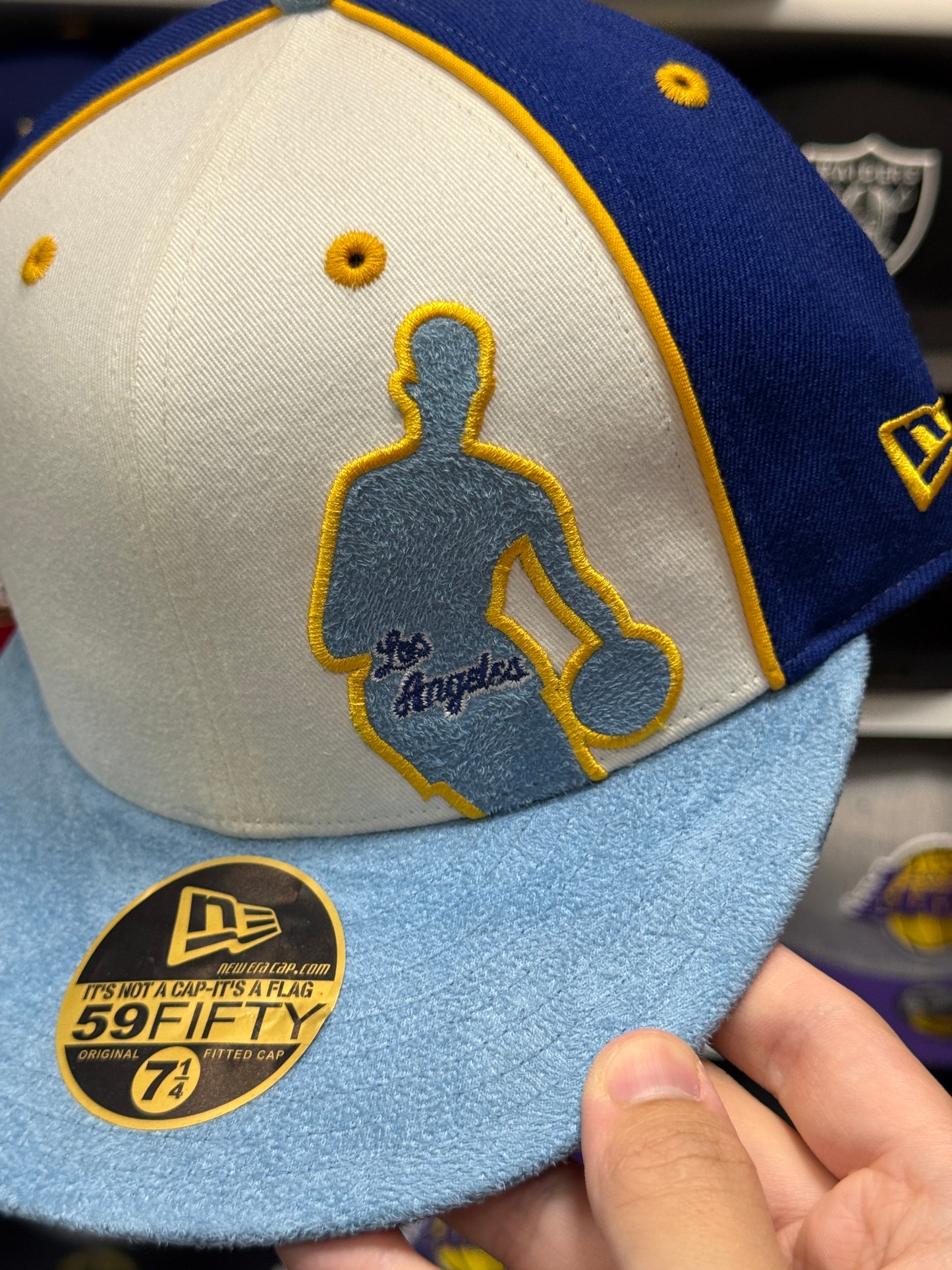 New Era Los Angeles Lakers 'Suede NBA Logo' 59FIFTY Fitted Hat | Light Blue