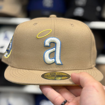 New Era Los Angeles Angels 'Floral 25th Anniversary' 59FIFTY Fitted Hat | Tan