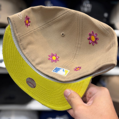 New Era Los Angeles Angels 'Floral 25th Anniversary' 59FIFTY Fitted Hat | Tan