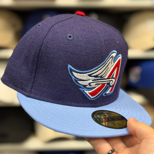 New Era Los Angeles Angels 'Retro Logo' 59FIFTY Fitted Hat | Navy/Light Blue