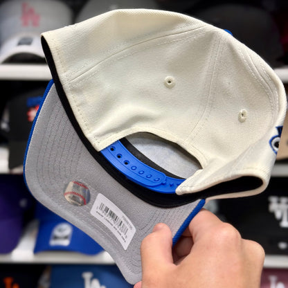 LA Dodgers '2024 World Series Champions' A-Frame Snapback | New Era 9FORTY | Ivory/Blue