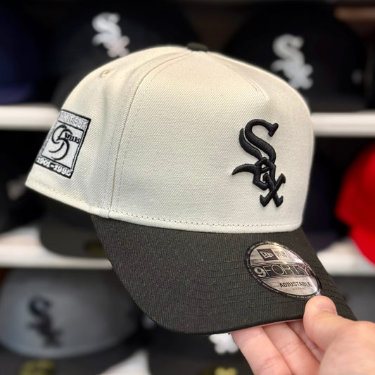 Chicago White Sox '95 Years' A-Frame Snapback | New Era 9FORTY | Ivory/Black