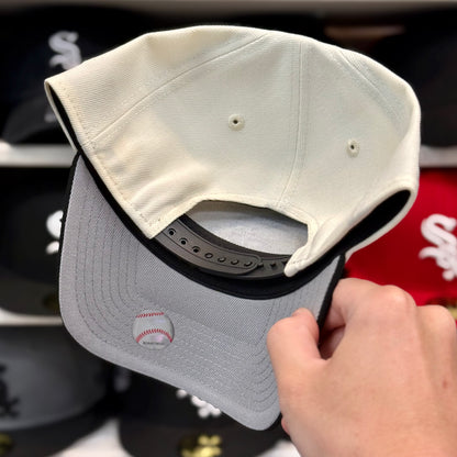 Chicago White Sox '95 Years' A-Frame Snapback | New Era 9FORTY | Ivory/Black