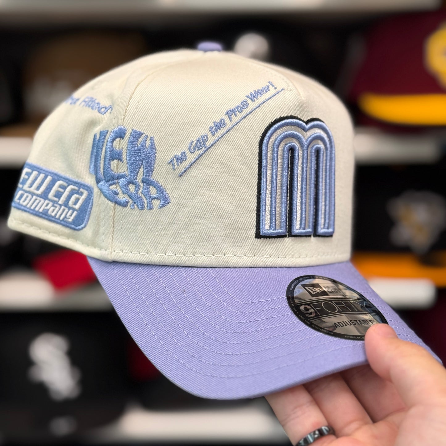 New Era Mexico WBC 'NE Anniversary' A-Frame 9FIFTY Snapback Creme/Lavender