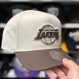 Los Angeles Lakers A-Frame Creme/Brown Mitchell & Ness Snapback