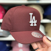 Los Angeles Dodgers A-Frame Maroon/White Mitchell & Ness Snapback - Product Image