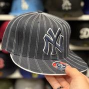 New York Yankees Pin Stripe Black Twin Enterprises Fitted Hat - Product Image