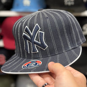 New York Yankees Pin Stripe Black Twin Enterprises Fitted Hat - Product Image
