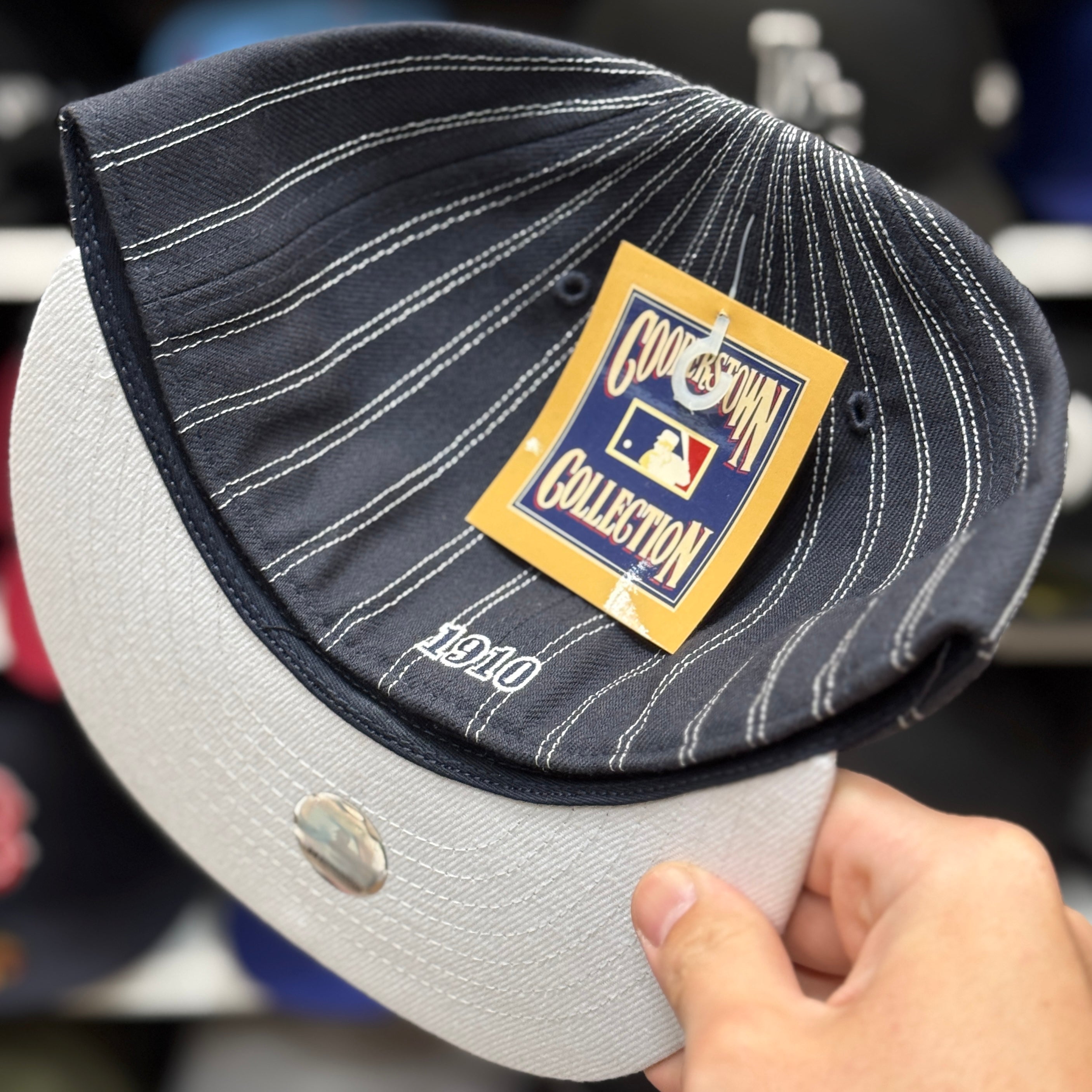 New York Yankees Pin Stripe Black Twin Enterprises Fitted Hat - Product Image