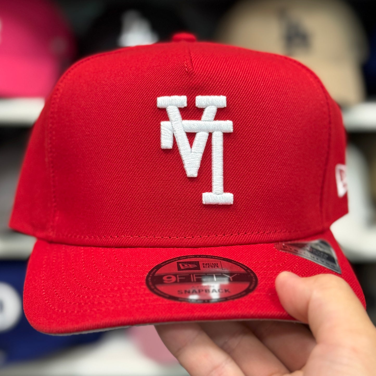 New Era Los Angeles Dodgers 'Upside Down Logo' A-Frame 9FIFTY Snapback Red