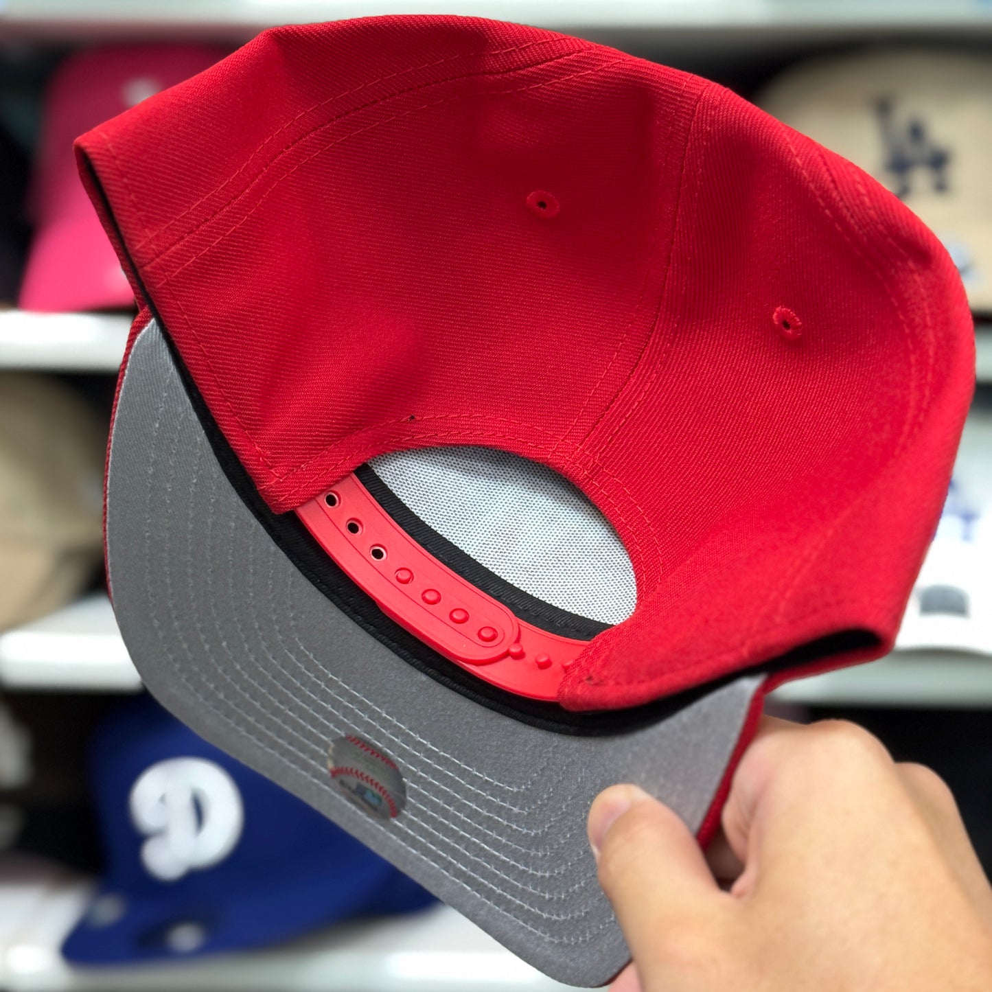 New Era Los Angeles Dodgers 'Upside Down Logo' A-Frame 9FIFTY Snapback Red