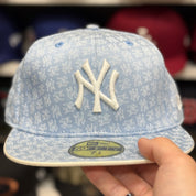 New Era New York Yankees 'Monogram' Light Blue 59FIFTY Fitted Hat - Product Image