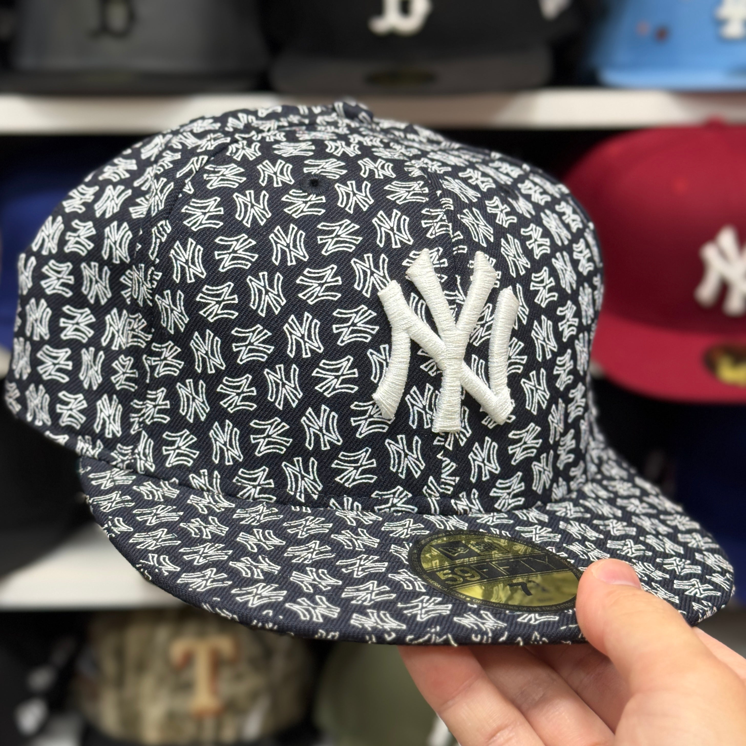 New Era New York Yankees 'Monogram' Navy 59FIFTY Fitted Hat - Product Image