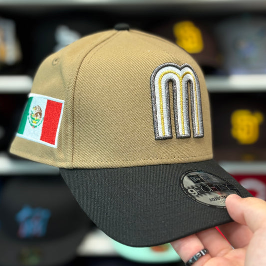 New Era Mexico WBC World Baseball Classic A-Frame 9FORTY Snapback Tan/Black