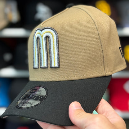 New Era Mexico WBC World Baseball Classic A-Frame 9FORTY Snapback Tan/Black