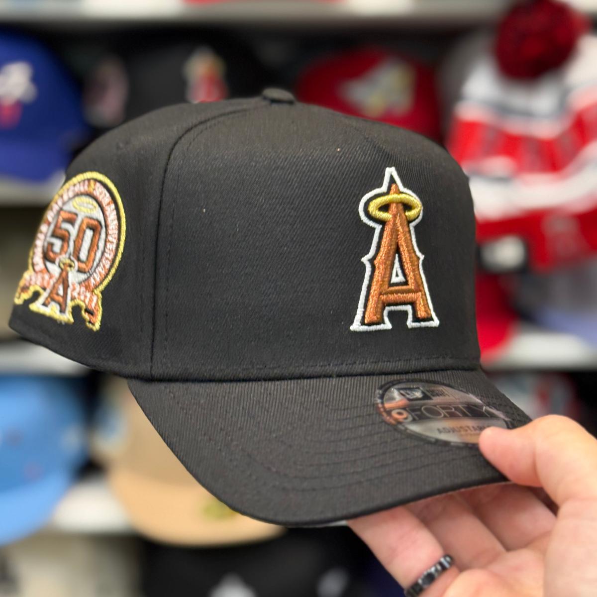 New Era Los Angeles Angels '50th Anniversary' A-Frame Black 9FORTY Snapback - Product Image