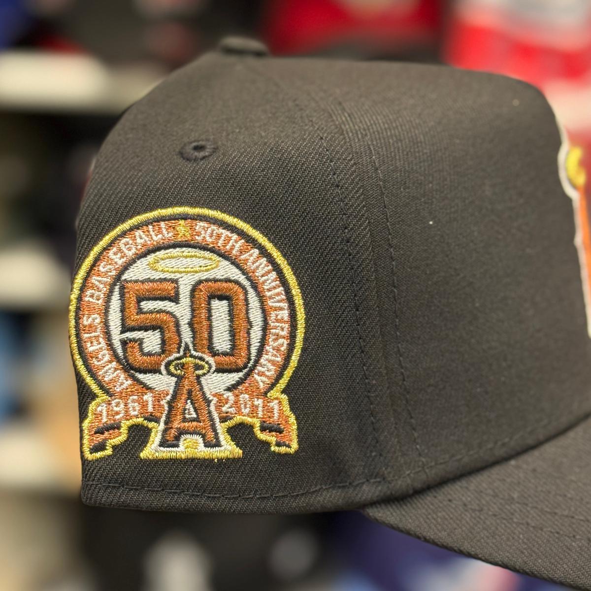 New Era Los Angeles Angels '50th Anniversary' A-Frame Black 9FORTY Snapback - Product Image