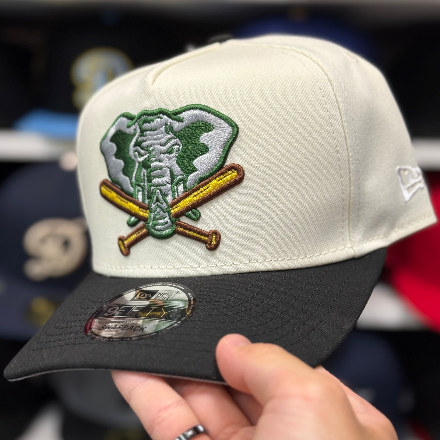 New Era Oakland Athletics '1994 Alternative Logo' A-Frame Creme/Black 9FIFTY Snapback