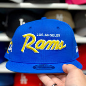 New Era Los Angeles Rams 'Script Logo' Blue/Yellow 9FIFTY Snapback - Product Image