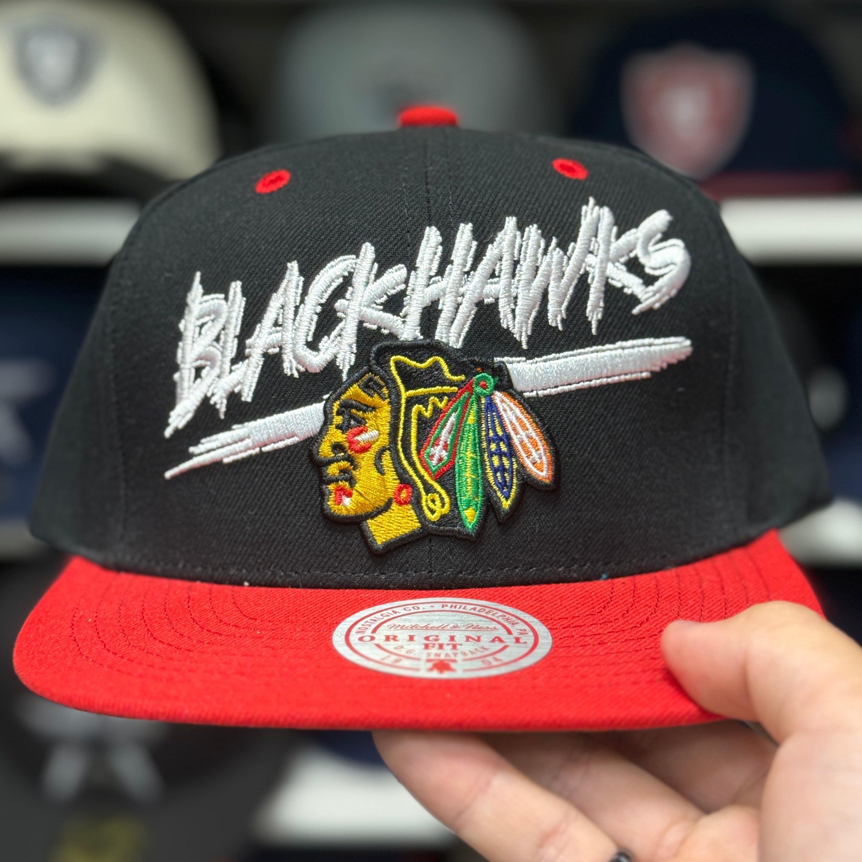Red Vintage Mitchell & Ness Snapback - Product Image
