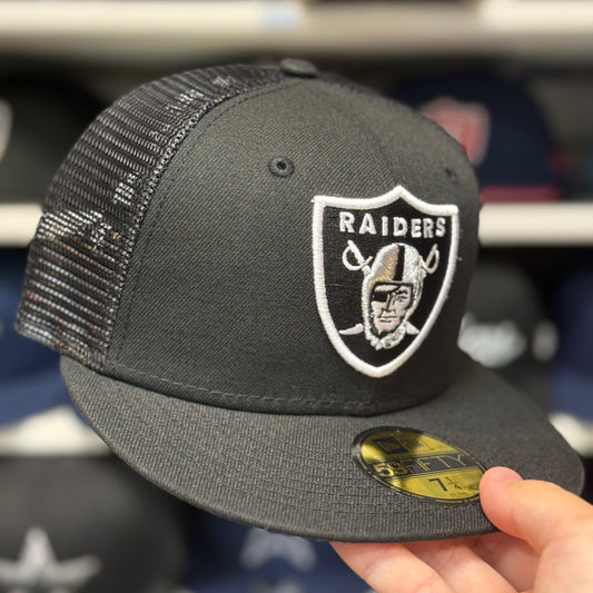 New Era Las Vegas Raiders Black 59FIFTY Trucker Fitted Hat