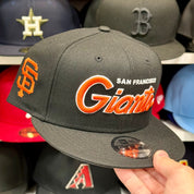 New Era San Francisco Giants 'Script Logo' Black/Orange 9FIFTY Snapback - Product Image