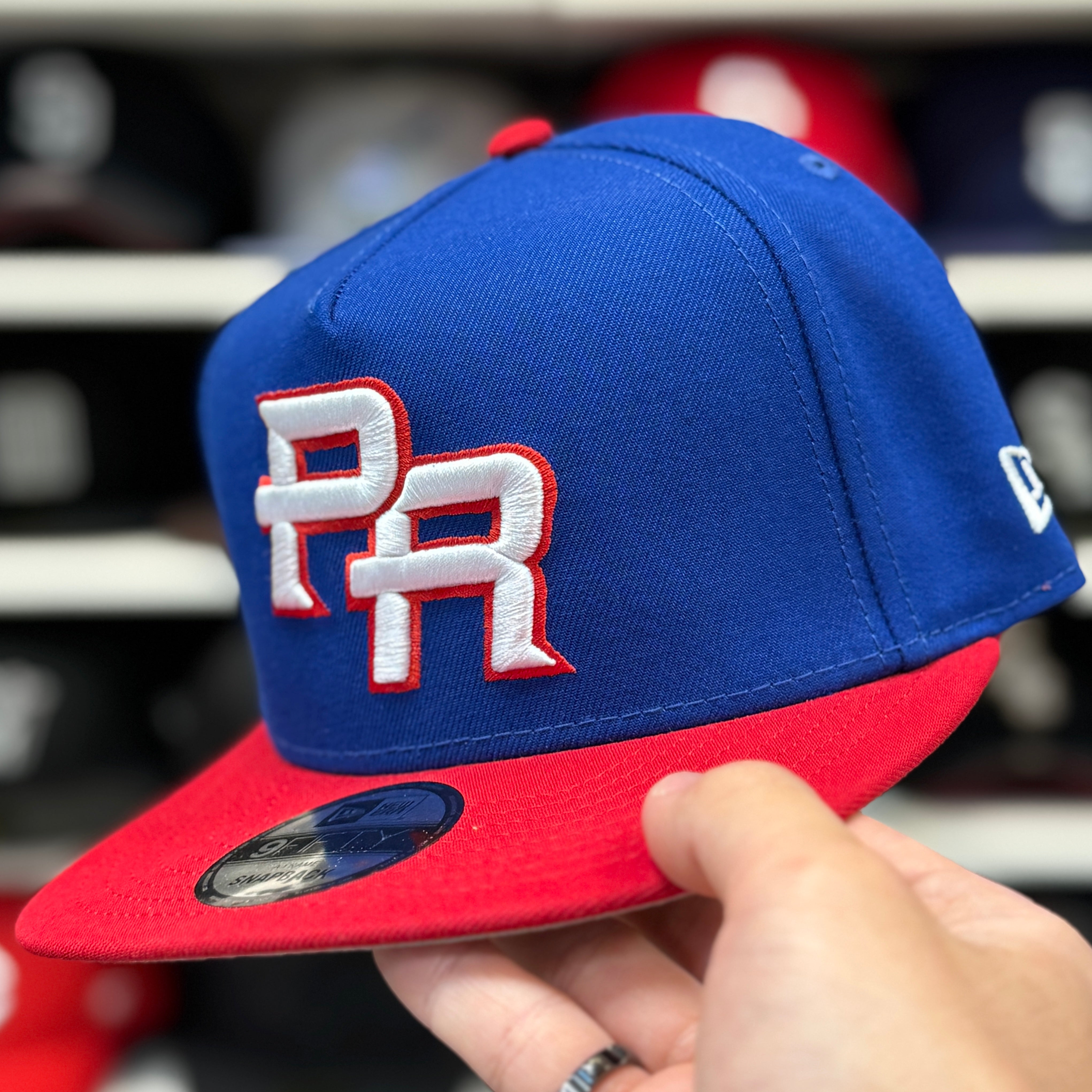 New Era Puerto Rico 2026 World Baseball Classics A-Frame Blue/Red 9FIFTY Snapback - Product Image