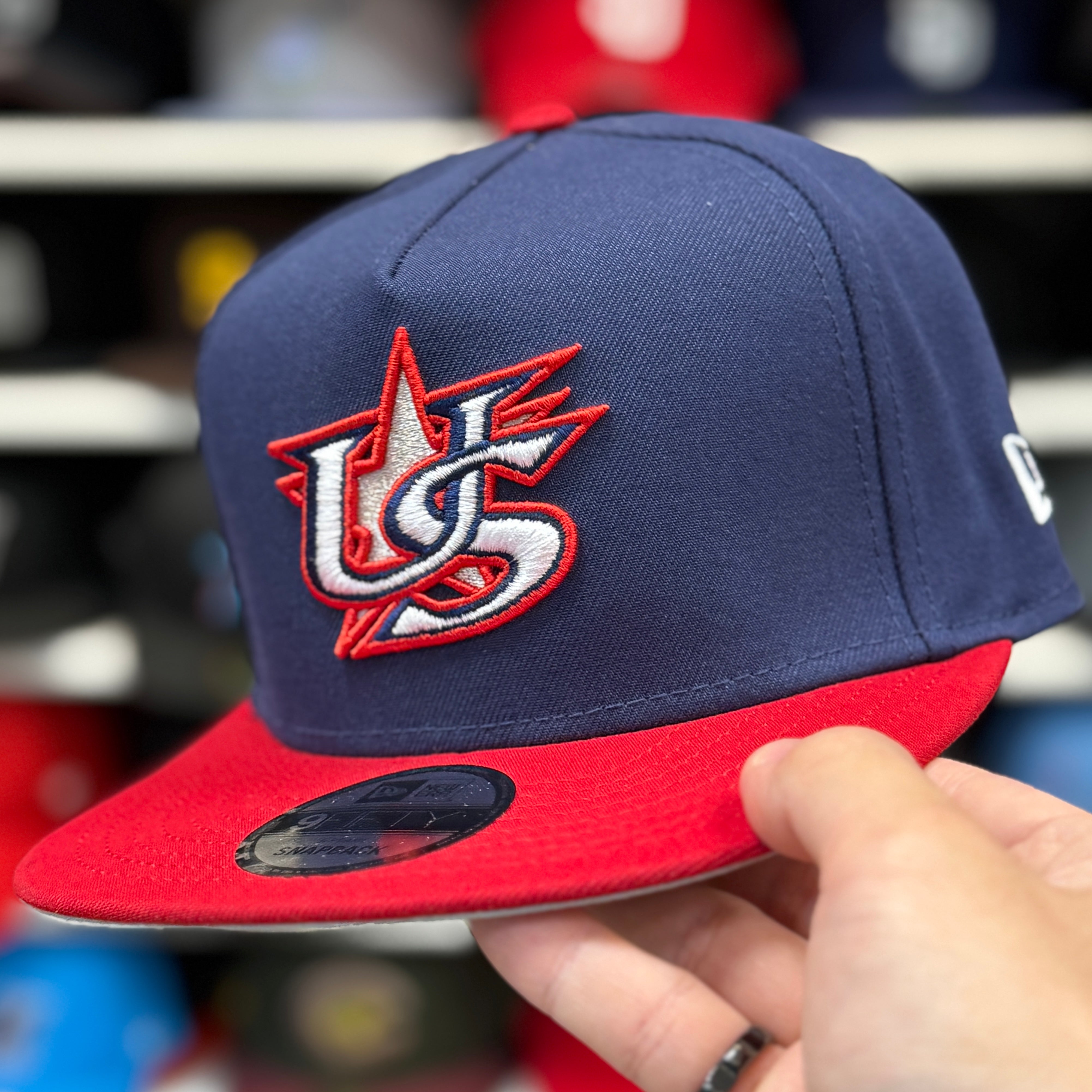 New Era United States 2026 World Baseball Classics A-Frame Navy/Red 9FIFTY Snapback - Product Image