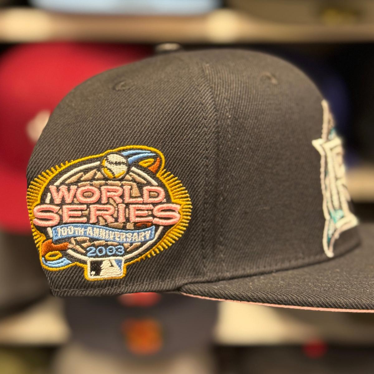 Florida Marlins '2003 World Series' Black/Pink Pro Standard Snapback - Product Image