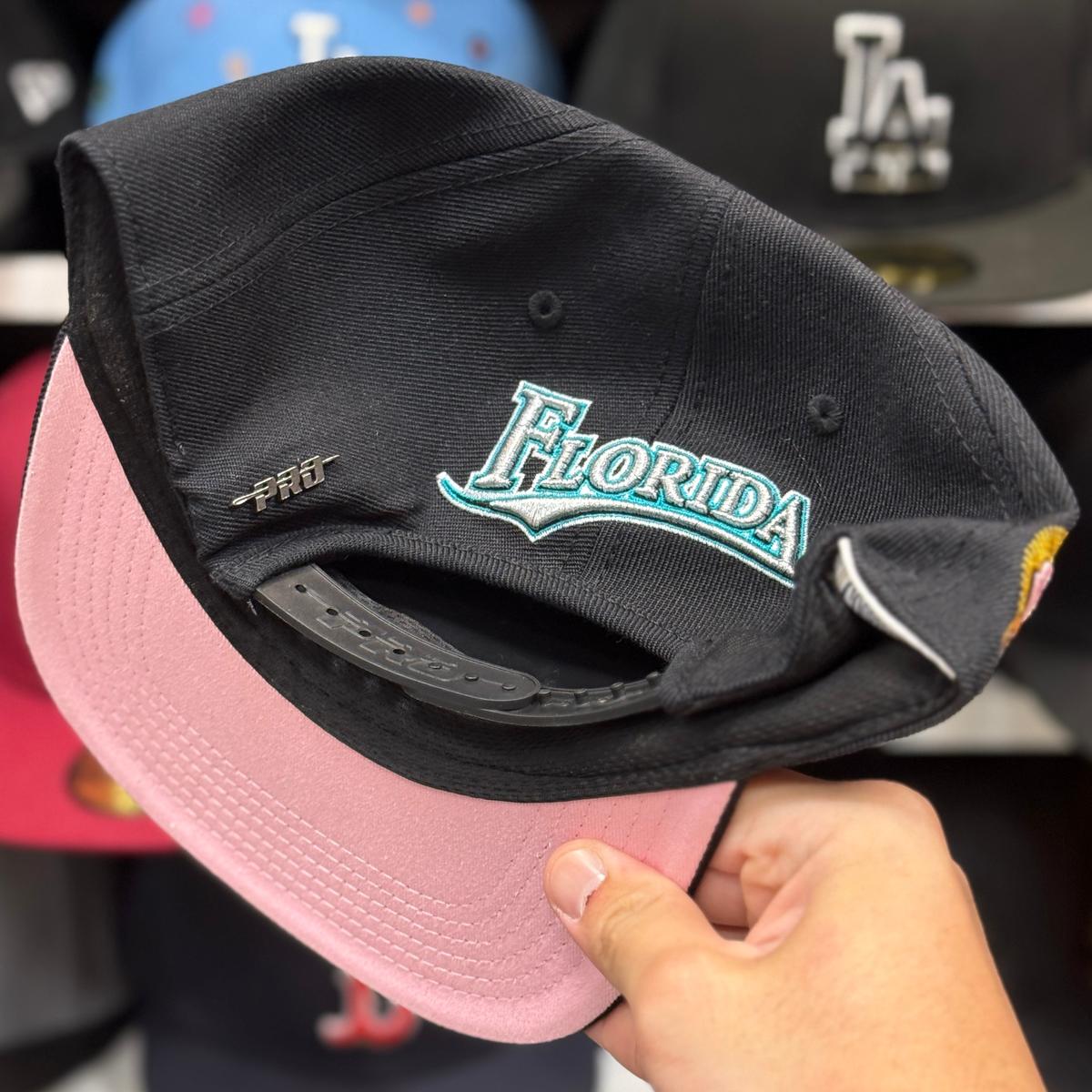 Florida Marlins '2003 World Series' Black/Pink Pro Standard Snapback - Product Image