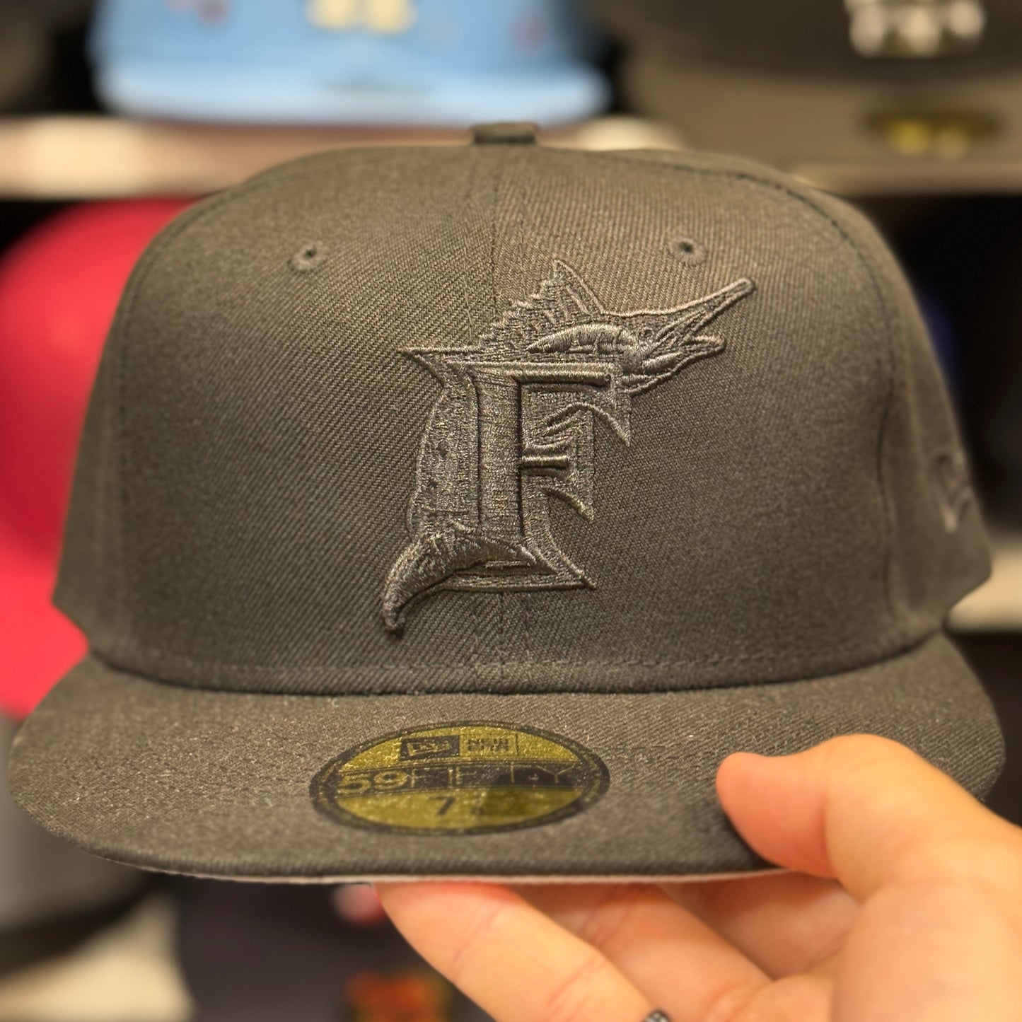 New Era Florida Marlins Black/Black 59FIFTY Fitted Hat