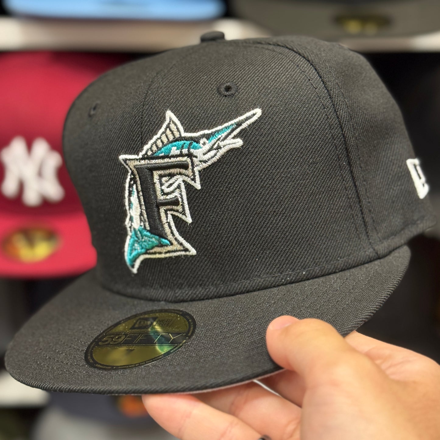 New Era Florida Marlins Black 59FIFTY Fitted Hat