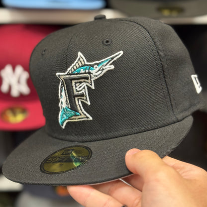 New Era Florida Marlins Black 59FIFTY Fitted Hat