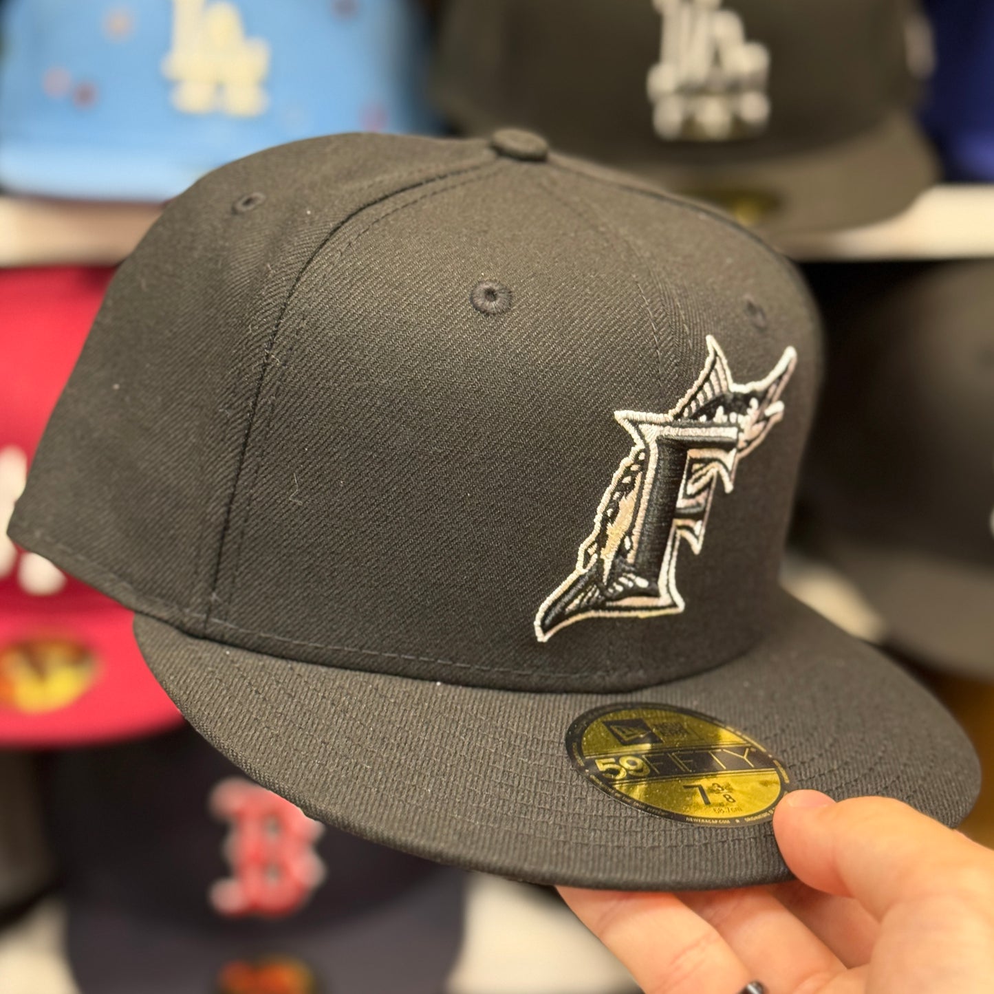 New Era Florida Marlins Black/White 59FIFTY Fitted Hat