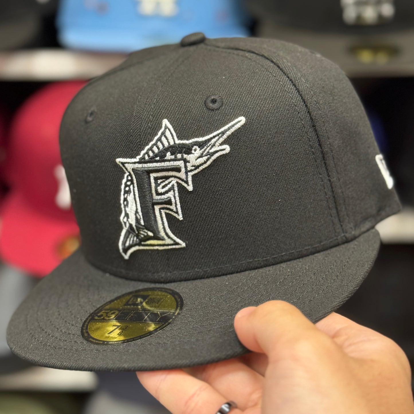 New Era Florida Marlins Black/White 59FIFTY Fitted Hat