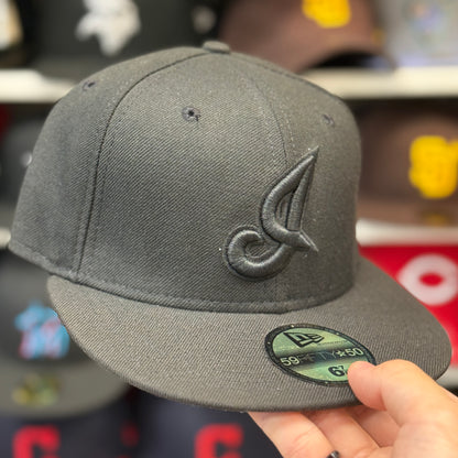 New Era Cleveland Indians 'Cursive I Logo' Black Vintage 59FIFTY Fitted Hat | Size 6 7/8