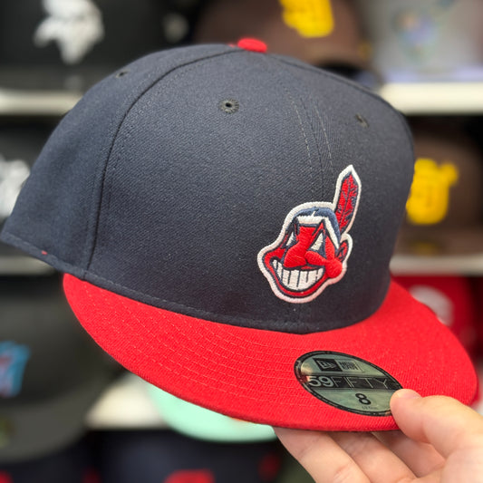 New Era Cleveland Indians 'Chief Wahoo Logo' Navy/Red 59FIFTY Fitted Hat