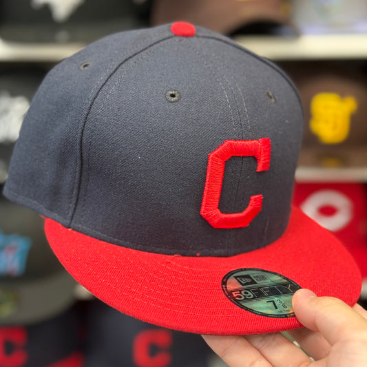 New Era Cleveland Indians 'C Logo' Navy/Red 59FIFTY Fitted Hat - Product Image