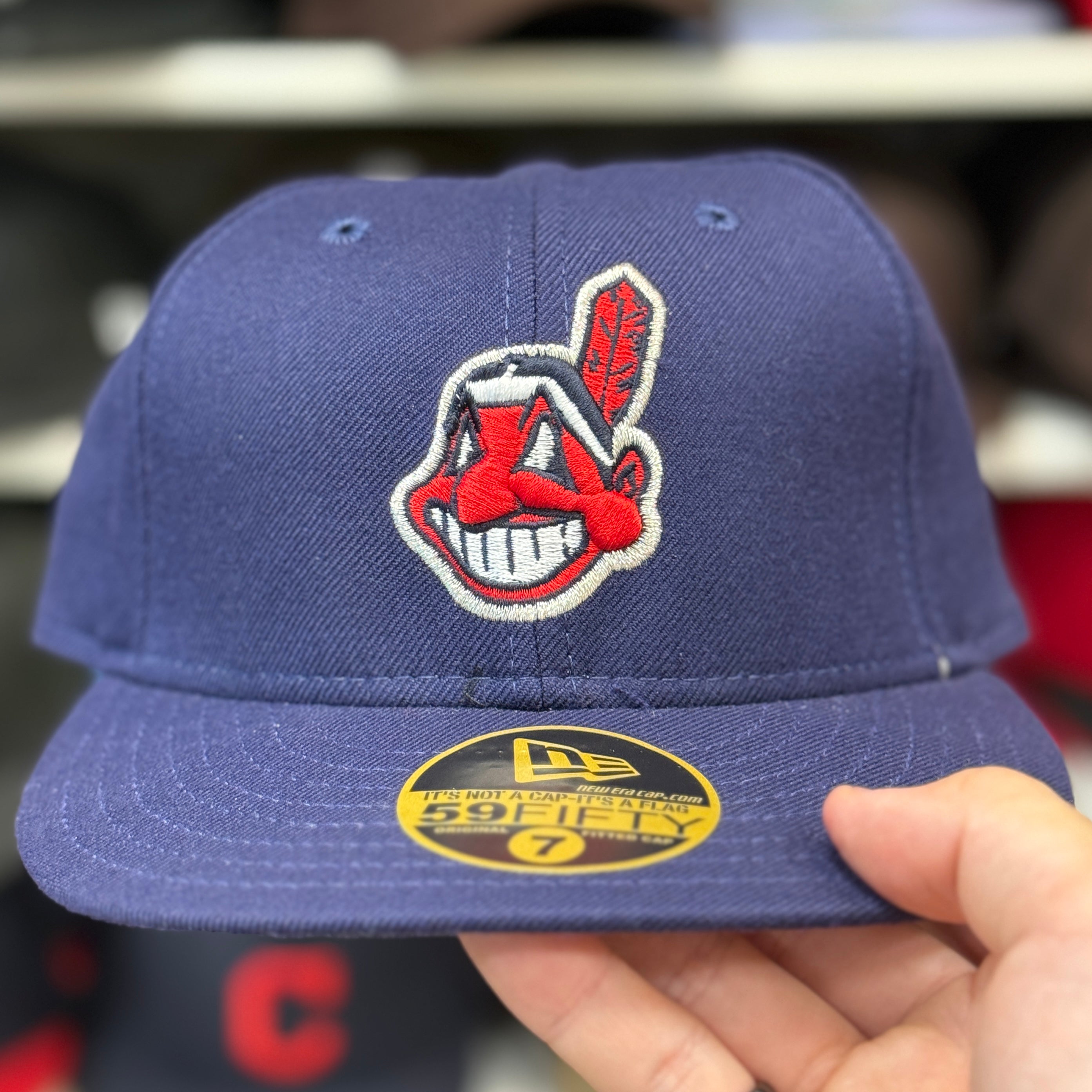 New Era Cleveland Indians 'Chief Wahoo Logo' Navy Vintage 59FIFTY Fitted Hat - Product Image