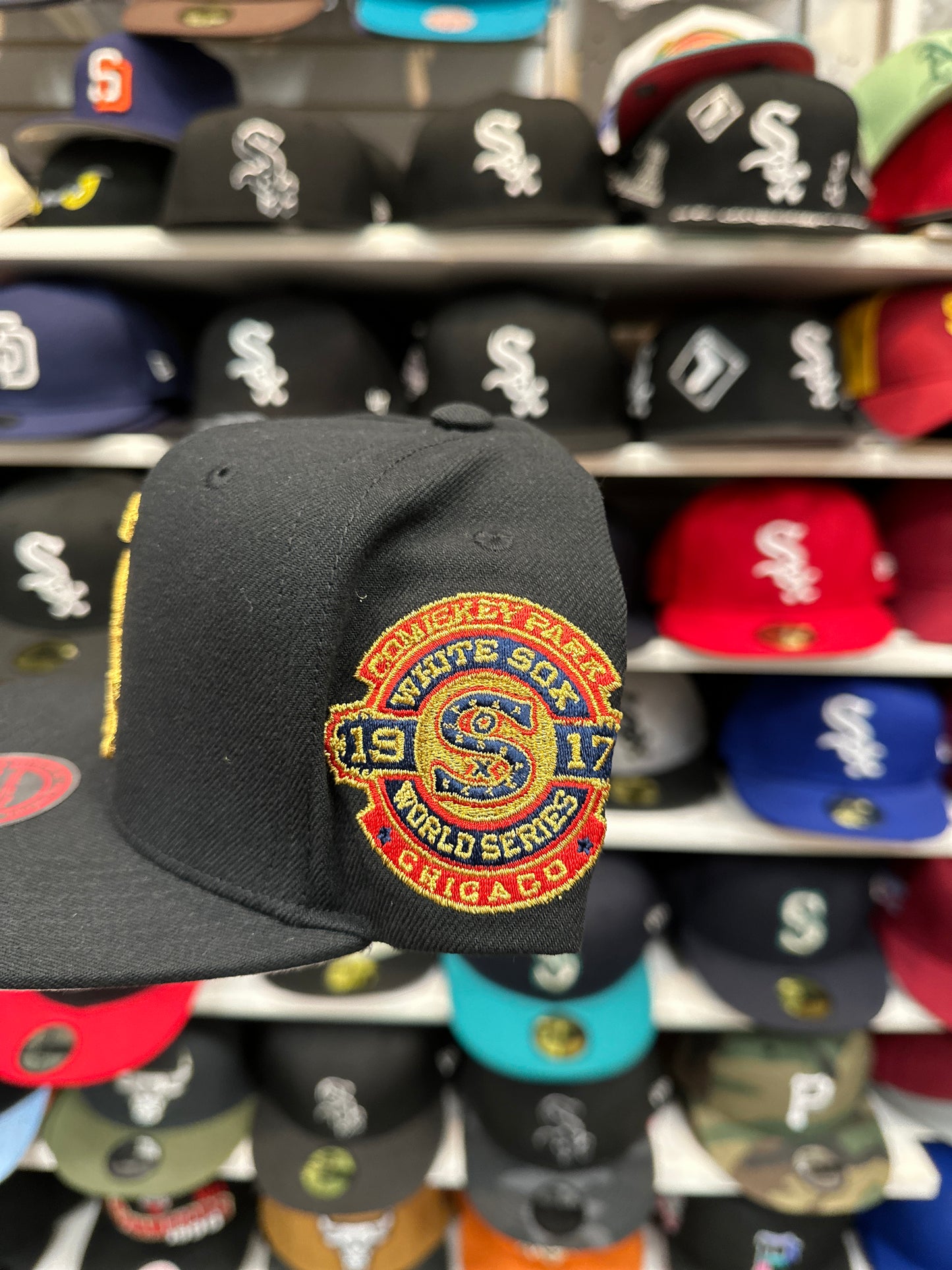 Chicago White Sox MLB Celebratory Patches | Mitchell & Ness Original Fit Snapback | Black