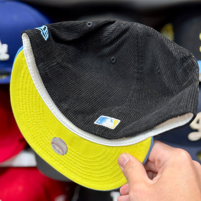 New Era LA Dodgers '40th Anniversary' Corduroy 59FIFTY Fitted Hat Black/Baby Blue