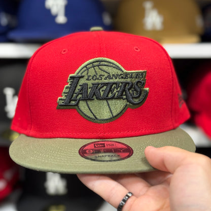 New Era Los Angeles Lakers Red/Olive 9FIFTY Snapback