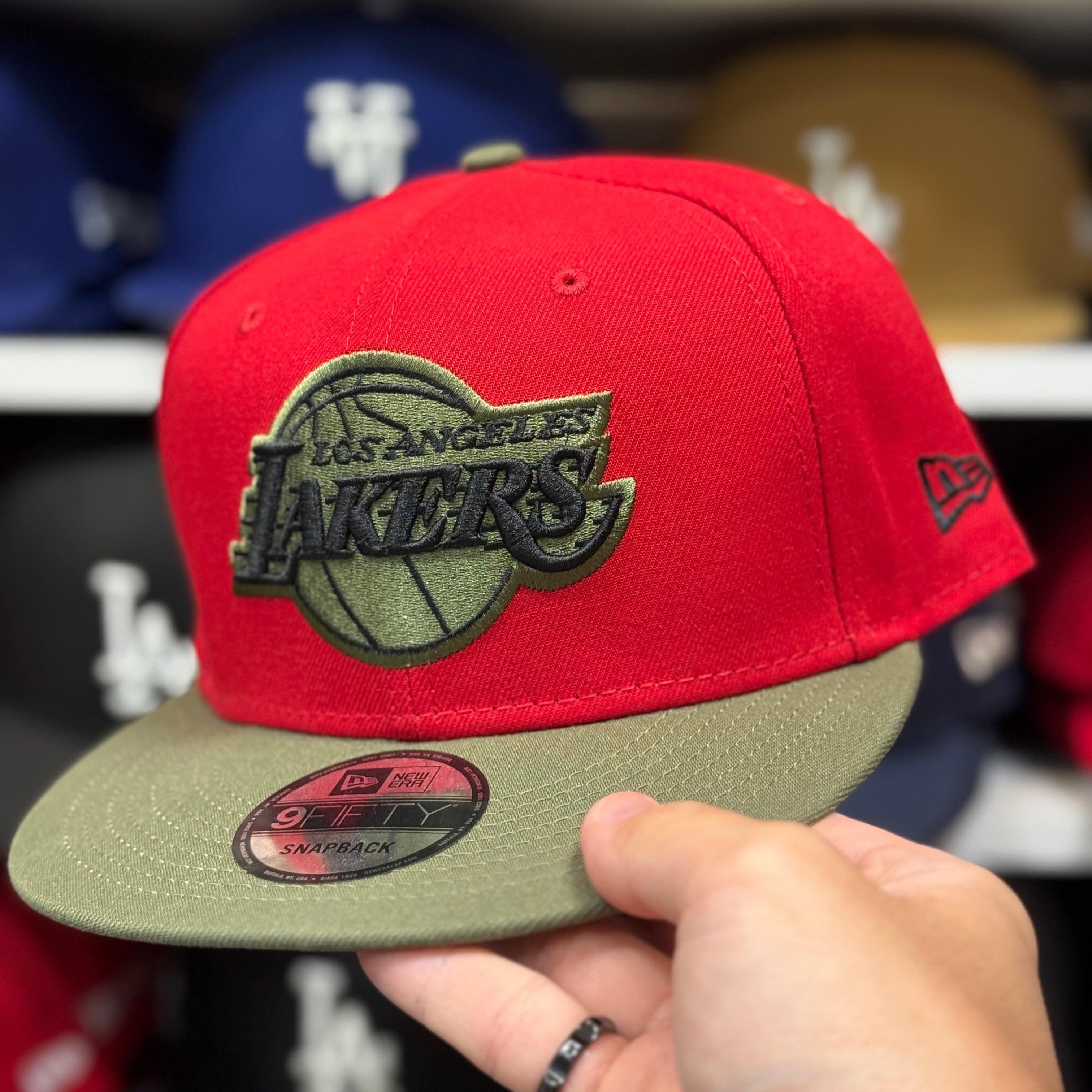 New Era Los Angeles Lakers Red/Olive 9FIFTY Snapback - Product Image