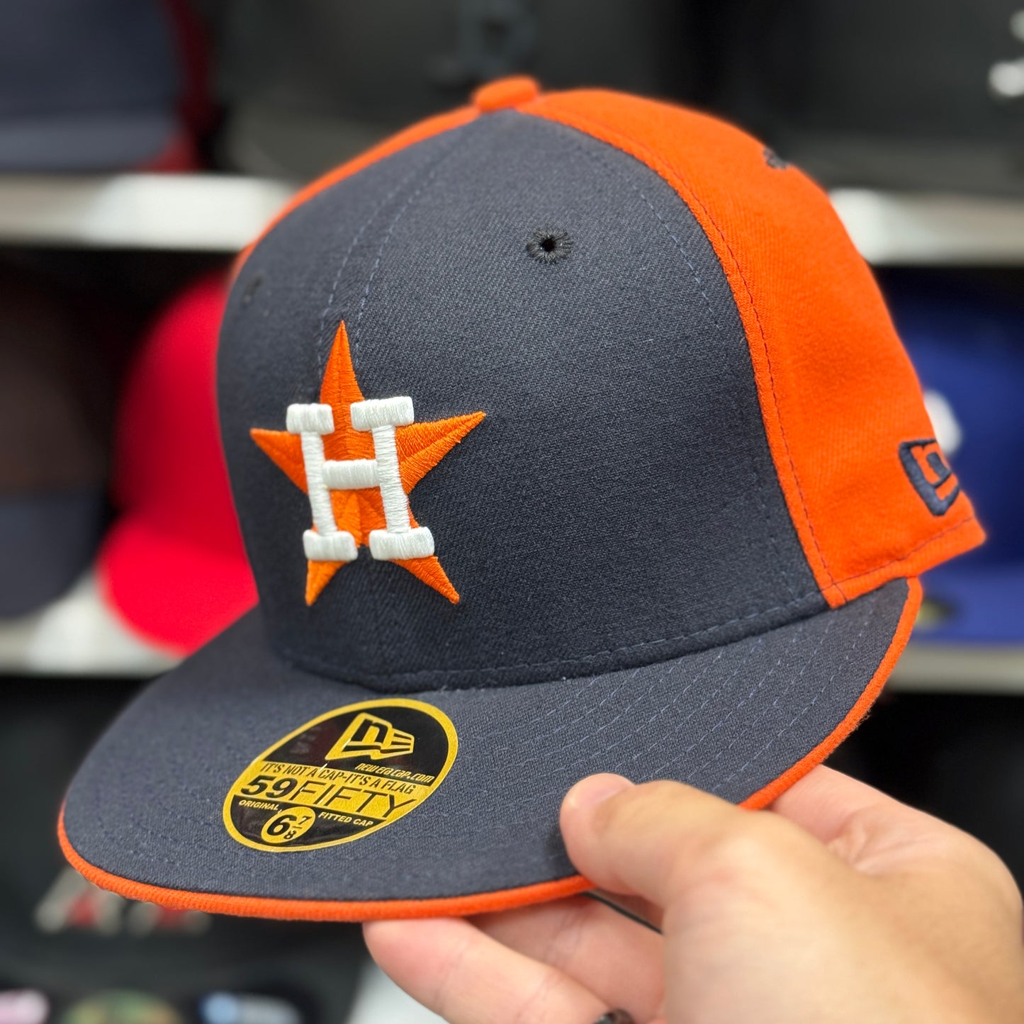 New Era Houston Astros Black/Orange Vintage 59FIFTY Fitted Hat