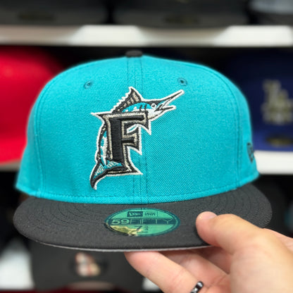 New Era Florida Marlins Teal//Black 59FIFTY Fitted Hat