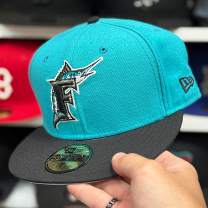 New Era Florida Marlins Teal//Black 59FIFTY Fitted Hat