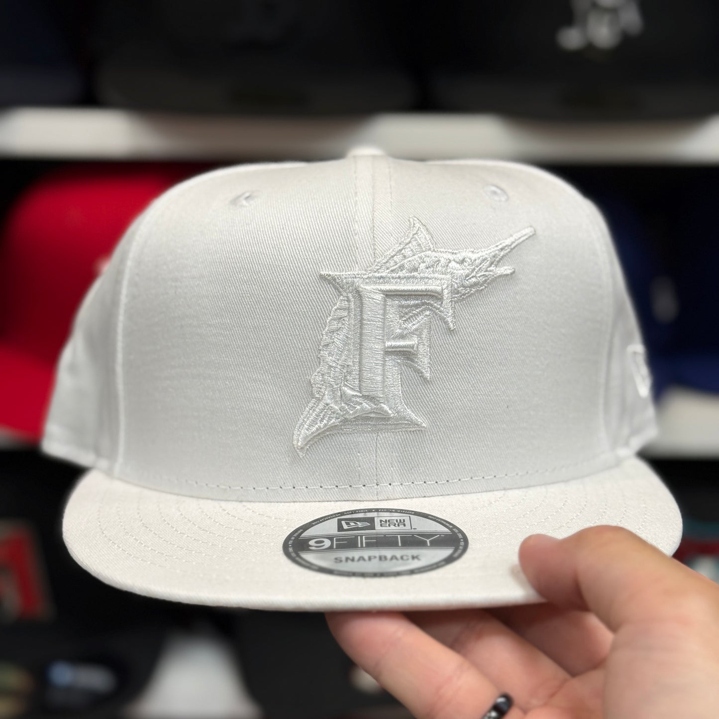 New Era Florida Marlins White/White 9FIFTY Snapback