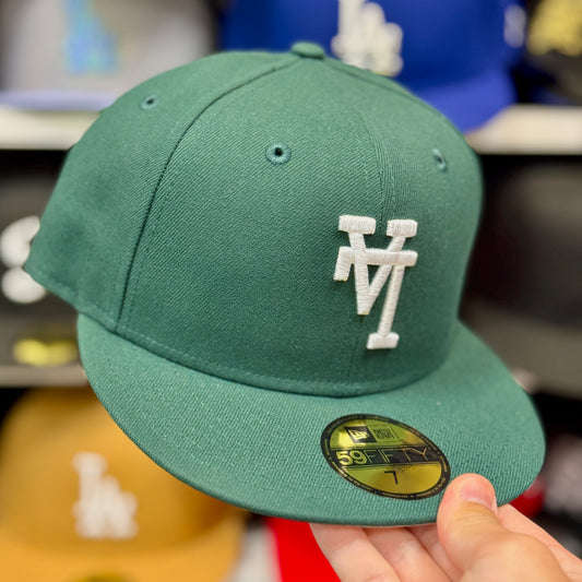 New Era LA Dodgers Upside Down Reverse Logo 59FIFTY Fitted Cap Dark Green