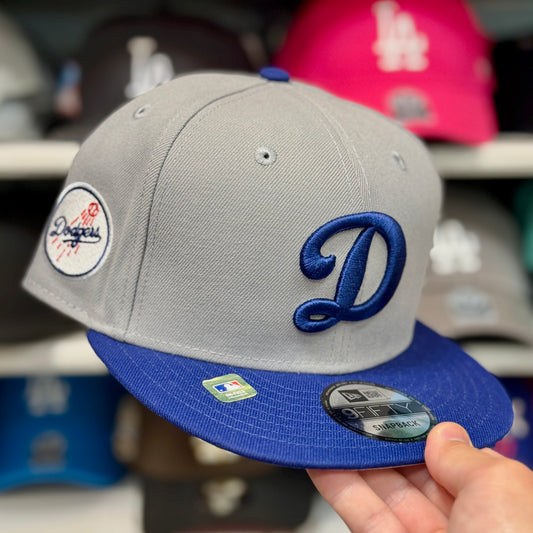 New Era Dodgers "D" 9FIFTY Snapback Gray/Blue